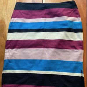 LOFT Striped Fitted Office Pencil Skirt 6P
